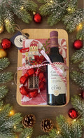 Tabla navideña con vino